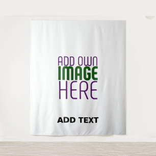 MODERN EDITABLE SIMPLE WHITE IMAGE TEXT TEMPLATE TAPESTRY