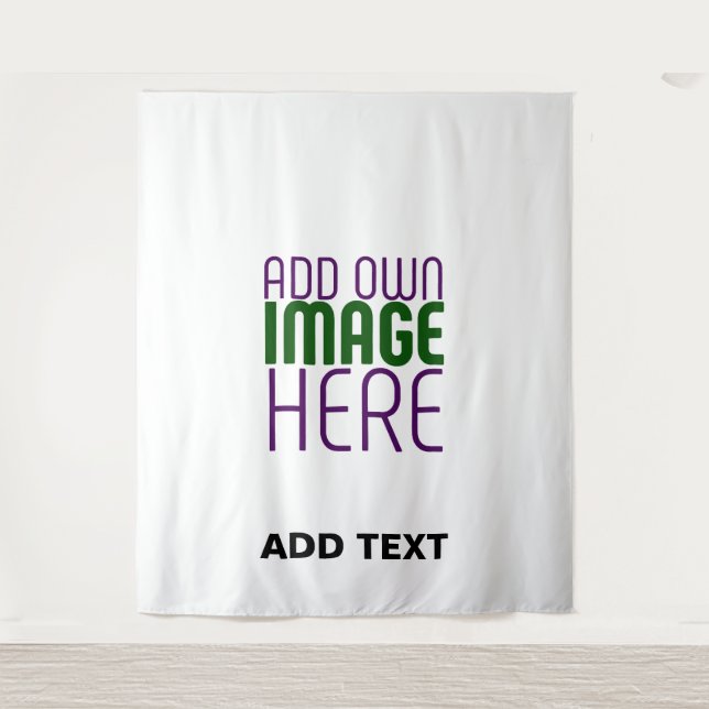 MODERN EDITABLE SIMPLE WHITE IMAGE TEXT TEMPLATE TAPESTRY (Front)