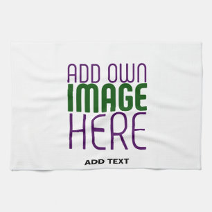 MODERN EDITABLE SIMPLE WHITE IMAGE TEXT TEMPLATE TEA TOWEL