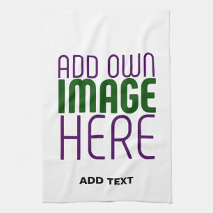 MODERN EDITABLE SIMPLE WHITE IMAGE TEXT TEMPLATE TEA TOWEL