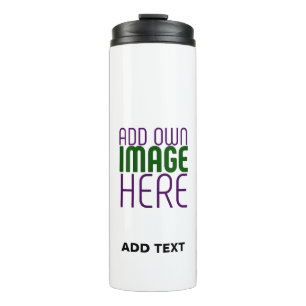 MODERN EDITABLE SIMPLE WHITE IMAGE TEXT TEMPLATE THERMAL TUMBLER