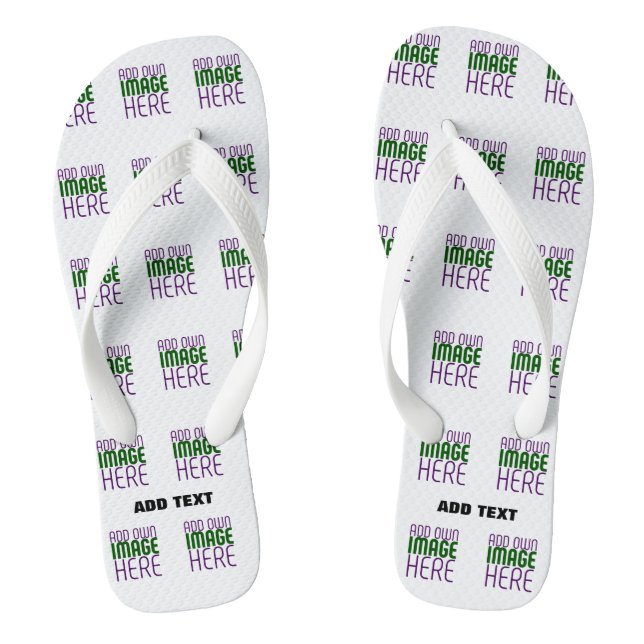 MODERN EDITABLE SIMPLE WHITE IMAGE TEXT TEMPLATE THONGS (Footbed)