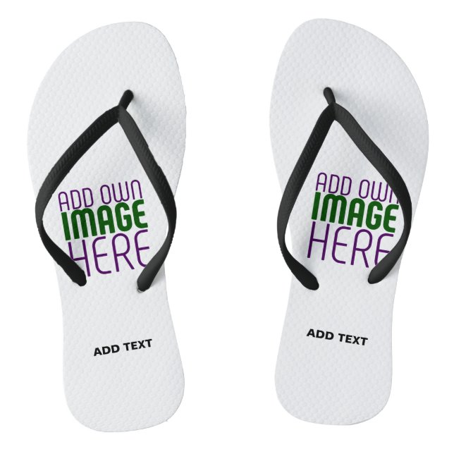 MODERN EDITABLE SIMPLE WHITE IMAGE TEXT TEMPLATE THONGS (Footbed)