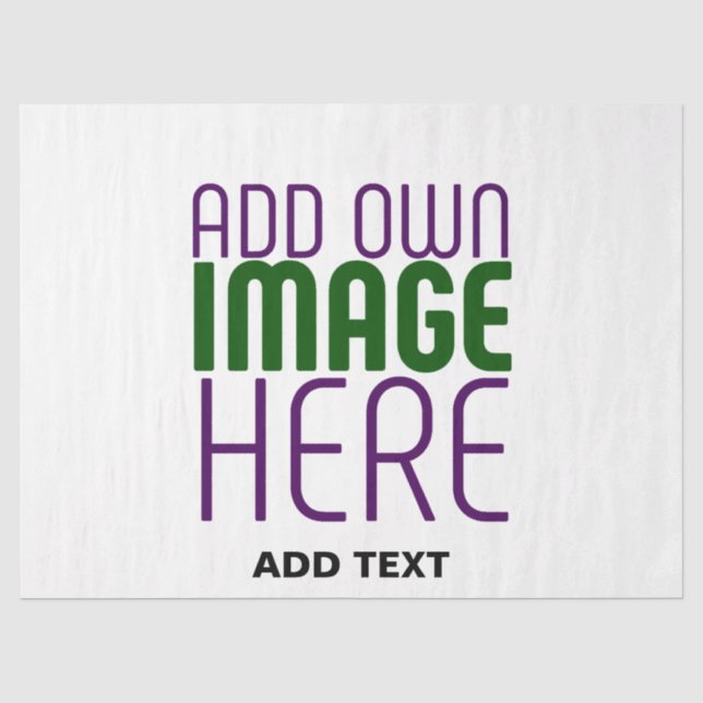 MODERN EDITABLE SIMPLE WHITE IMAGE TEXT TEMPLATE TISSUE PAPER (Front)