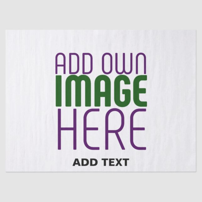 MODERN EDITABLE SIMPLE WHITE IMAGE TEXT TEMPLATE TISSUE PAPER (Front)