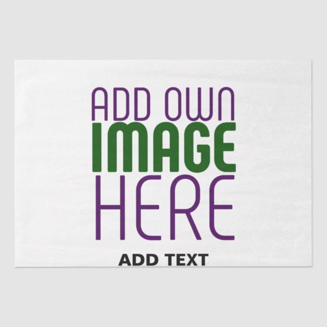 MODERN EDITABLE SIMPLE WHITE IMAGE TEXT TEMPLATE TISSUE PAPER (Front)