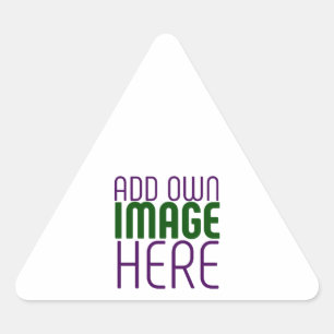 MODERN EDITABLE SIMPLE WHITE IMAGE TEXT TEMPLATE TRIANGLE STICKER