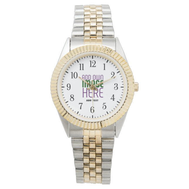 MODERN EDITABLE SIMPLE WHITE IMAGE TEXT TEMPLATE WATCH (Front)
