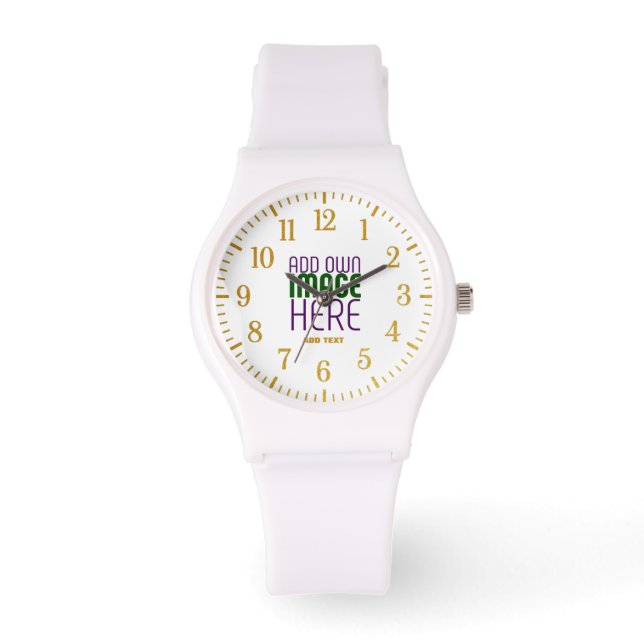 MODERN EDITABLE SIMPLE WHITE IMAGE TEXT TEMPLATE WATCH (Front)