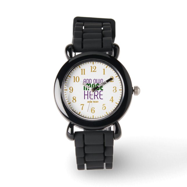 MODERN EDITABLE SIMPLE WHITE IMAGE TEXT TEMPLATE WATCH (Front)