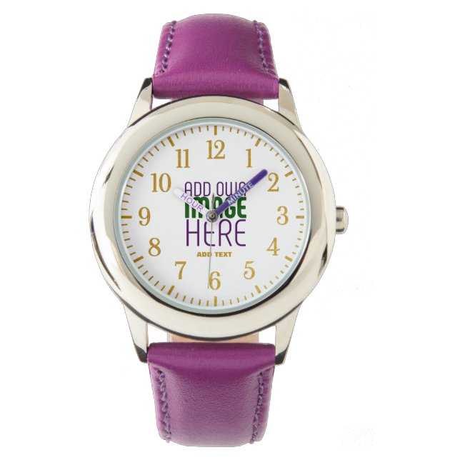 MODERN EDITABLE SIMPLE WHITE IMAGE TEXT TEMPLATE WATCH (Front)