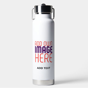 MODERN EDITABLE SIMPLE WHITE IMAGE TEXT TEMPLATE WATER BOTTLE