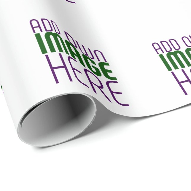 MODERN EDITABLE SIMPLE WHITE IMAGE TEXT TEMPLATE WRAPPING PAPER (Roll Corner)