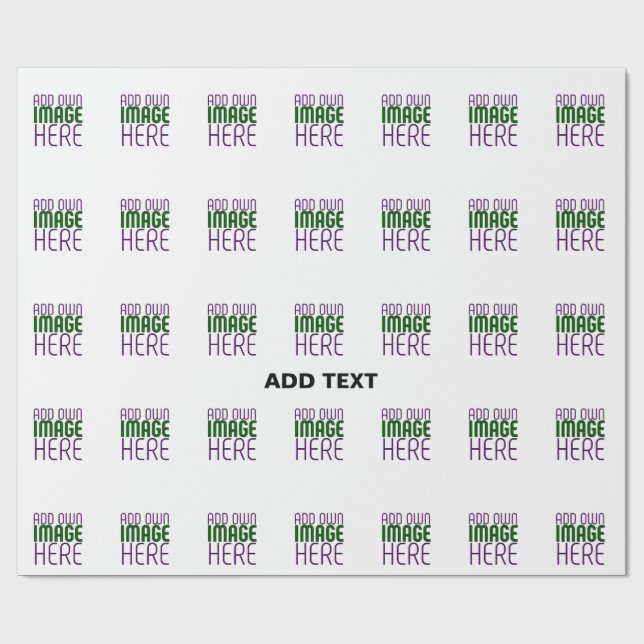 MODERN EDITABLE SIMPLE WHITE IMAGE TEXT TEMPLATE WRAPPING PAPER (Flat)