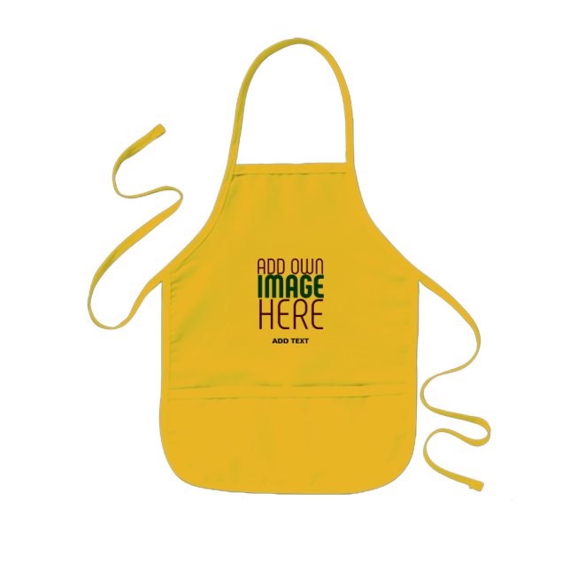 MODERN EDITABLE SIMPLE YELLOW IMAGE TEXT TEMPLATE KIDS APRON (Front)