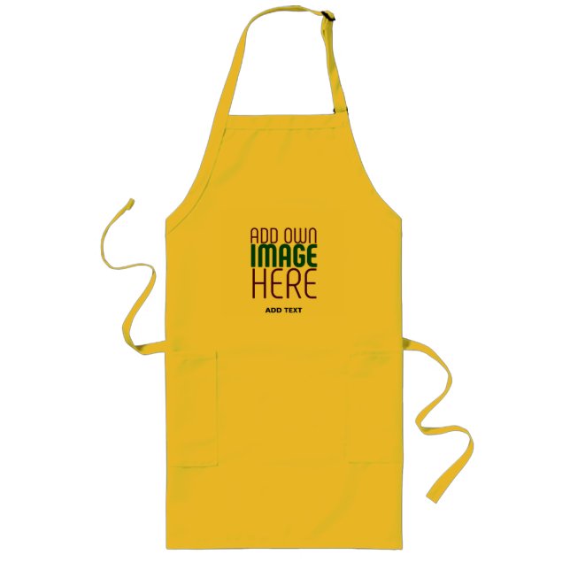 MODERN EDITABLE SIMPLE YELLOW IMAGE TEXT TEMPLATE LONG APRON (Front)