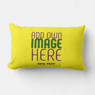 MODERN EDITABLE SIMPLE YELLOW IMAGE TEXT TEMPLATE LUMBAR CUSHION