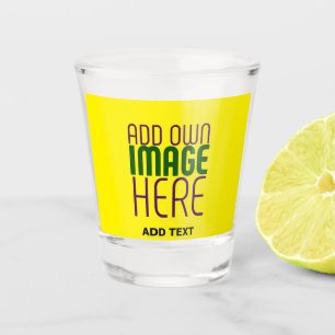 MODERN EDITABLE SIMPLE YELLOW IMAGE TEXT TEMPLATE SHOT GLASS