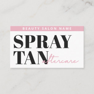 Modern Editable Sunless Spray Tan Aftercare Card