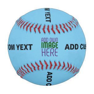 MODERN EDITABLE SWAG SKY BLUE IMAGE TEXT TEMPLATE BASEBALL