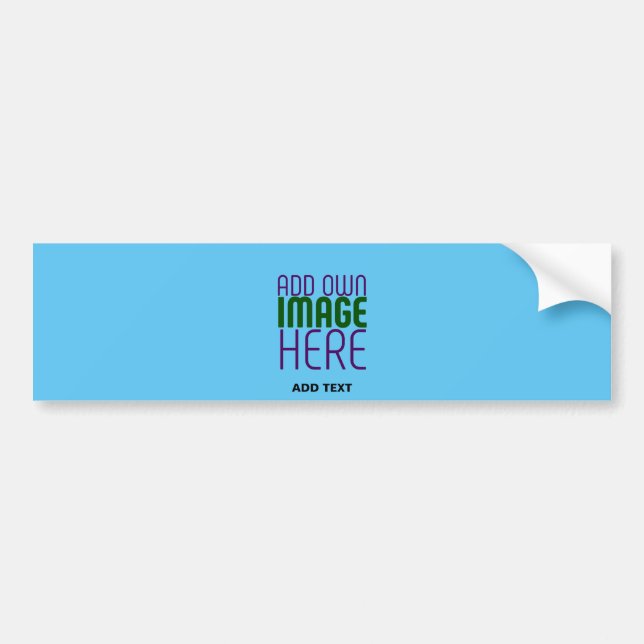 MODERN EDITABLE SWAG SKY BLUE IMAGE TEXT TEMPLATE BUMPER STICKER (Front)