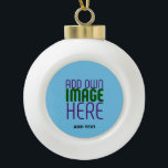 MODERN EDITABLE SWAG SKY BLUE IMAGE TEXT TEMPLATE CERAMIC BALL CHRISTMAS ORNAMENT<br><div class="desc">THIS IS A DESIGN FITTING FOR CUSTOMERS.YOU CAN CHANGE, RESIZE OR ADD LOGO, PHOTO, TEXT AND COLOURS THE WAY YOU WANT.THANK YOU.</div>