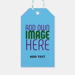 MODERN EDITABLE SWAG SKY BLUE IMAGE TEXT TEMPLATE GIFT TAGS