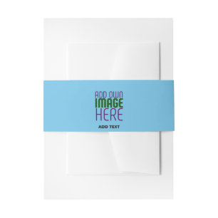 MODERN EDITABLE SWAG SKY BLUE IMAGE TEXT TEMPLATE INVITATION BELLY BAND