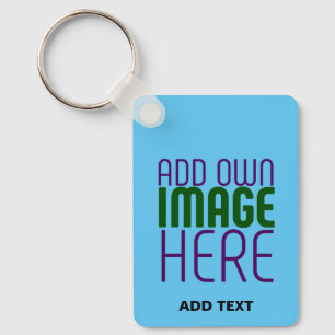 MODERN EDITABLE SWAG SKY BLUE IMAGE TEXT TEMPLATE KEY RING
