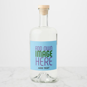 MODERN EDITABLE SWAG SKY BLUE IMAGE TEXT TEMPLATE LIQUOR BOTTLE LABEL