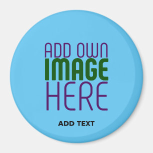MODERN EDITABLE SWAG SKY BLUE IMAGE TEXT TEMPLATE MAGNET