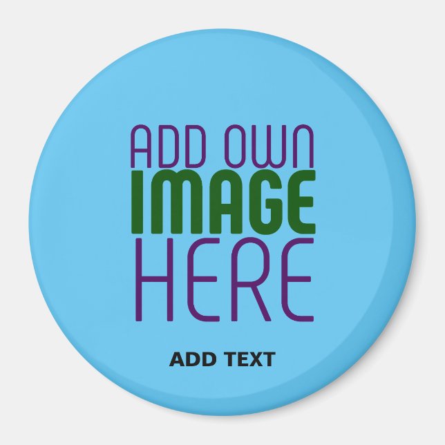 MODERN EDITABLE SWAG SKY BLUE IMAGE TEXT TEMPLATE MAGNET (Front)
