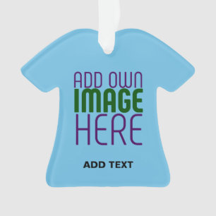 MODERN EDITABLE SWAG SKY BLUE IMAGE TEXT TEMPLATE ORNAMENT