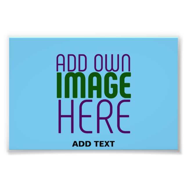 MODERN EDITABLE SWAG SKY BLUE IMAGE TEXT TEMPLATE PHOTO PRINT (Front)