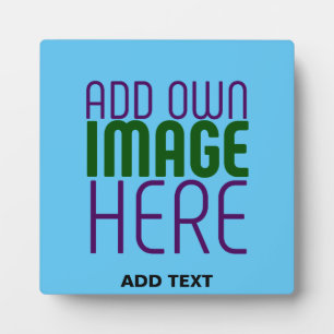 MODERN EDITABLE SWAG SKY BLUE IMAGE TEXT TEMPLATE PLAQUE