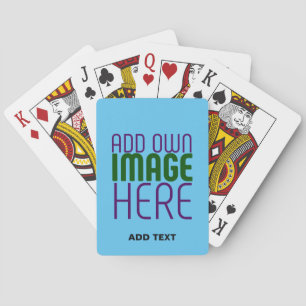 MODERN EDITABLE SWAG SKY BLUE IMAGE TEXT TEMPLATE PLAYING CARDS