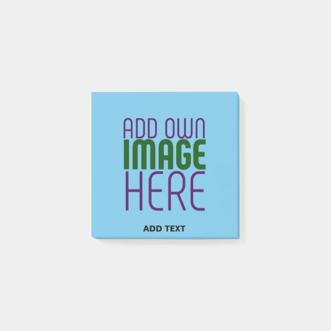 MODERN EDITABLE SWAG SKY BLUE IMAGE TEXT TEMPLATE POST-IT NOTES (Front)
