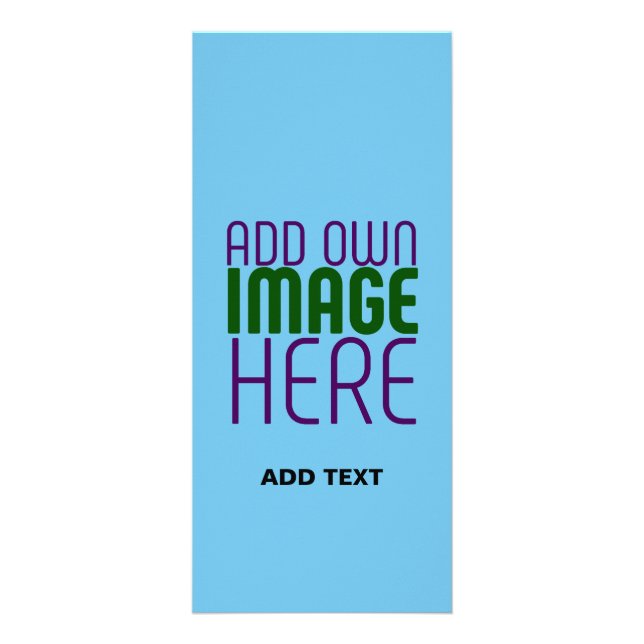 MODERN EDITABLE SWAG SKY BLUE IMAGE TEXT TEMPLATE RACK CARD (Front)