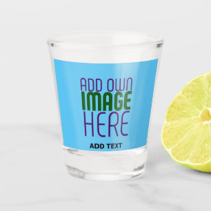 MODERN EDITABLE SWAG SKY BLUE IMAGE TEXT TEMPLATE SHOT GLASS