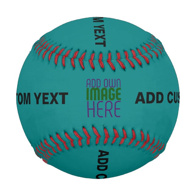 MODERN EDITABLE TEAL GREEN IMAGE TEXT TEMPLATE BASEBALL (Front)