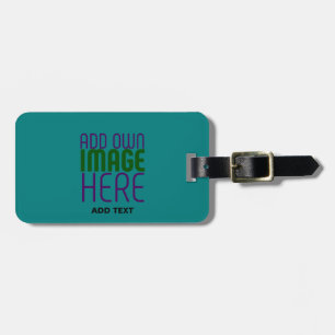 MODERN EDITABLE TEAL GREEN IMAGE TEXT TEMPLATE LUGGAGE TAG