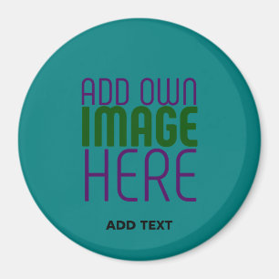 MODERN EDITABLE TEAL GREEN IMAGE TEXT TEMPLATE MAGNET