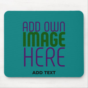 MODERN EDITABLE TEAL GREEN IMAGE TEXT TEMPLATE MOUSE PAD