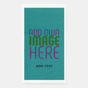 MODERN EDITABLE TEAL GREEN IMAGE TEXT TEMPLATE NAPKIN