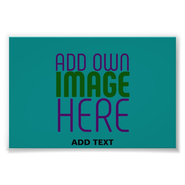 MODERN EDITABLE TEAL GREEN IMAGE TEXT TEMPLATE PHOTO PRINT (Front)