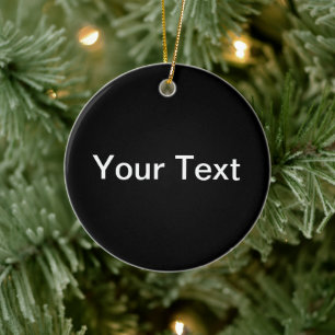 Modern Editable Text   Black & White Ceramic Ornament