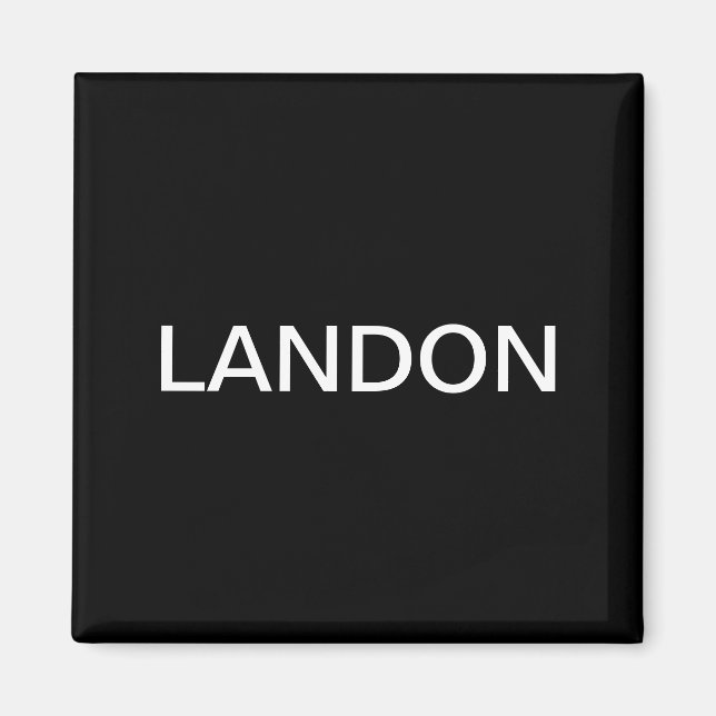 Modern Editable Text | Black & White Magnet (Front)