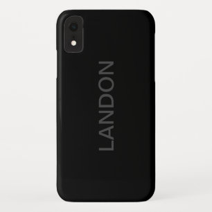 Modern Editable Text   Dark Grey & Black iPhone XR Case