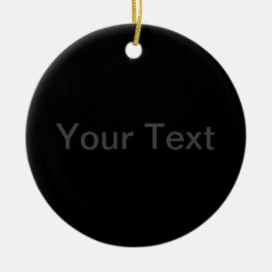 Modern Editable Text   Dark Grey & Black Ceramic Ornament