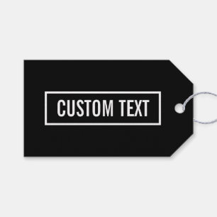 Modern Editable Text in White Logo Style Frame Gift Tags